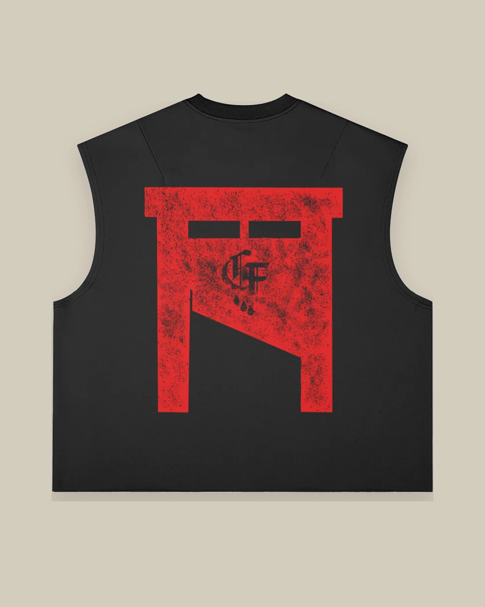 Heads Will Roll Raw Hem Boxy Tank — Back
