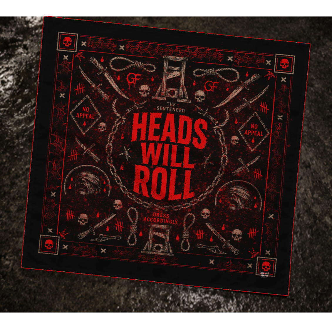 Heads Will Roll Bandana — Editorial detail view